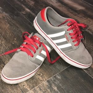 Grey suede and corduroy adidas